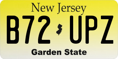NJ license plate B72UPZ