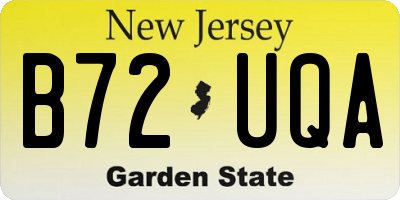 NJ license plate B72UQA