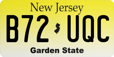 NJ license plate B72UQC