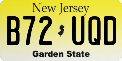 NJ license plate B72UQD