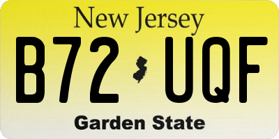 NJ license plate B72UQF
