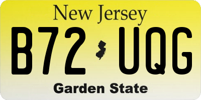 NJ license plate B72UQG