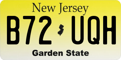 NJ license plate B72UQH