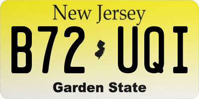 NJ license plate B72UQI