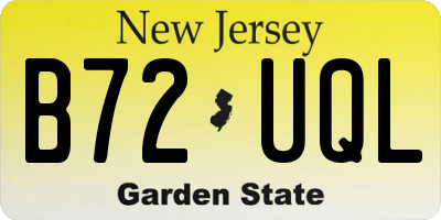 NJ license plate B72UQL