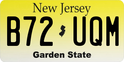 NJ license plate B72UQM