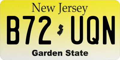 NJ license plate B72UQN