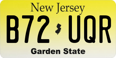 NJ license plate B72UQR