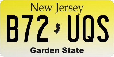 NJ license plate B72UQS