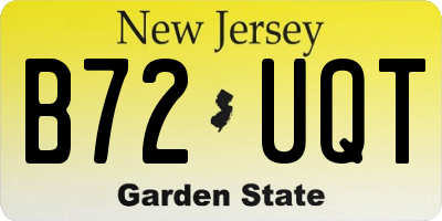 NJ license plate B72UQT