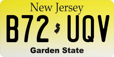 NJ license plate B72UQV