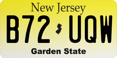 NJ license plate B72UQW