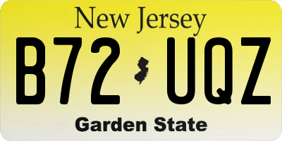 NJ license plate B72UQZ