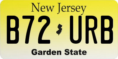 NJ license plate B72URB