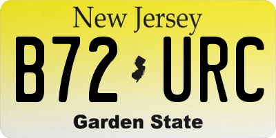 NJ license plate B72URC