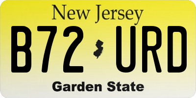 NJ license plate B72URD
