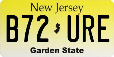 NJ license plate B72URE