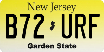 NJ license plate B72URF