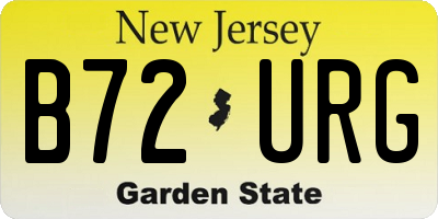 NJ license plate B72URG