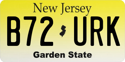 NJ license plate B72URK