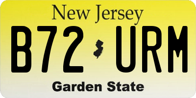 NJ license plate B72URM