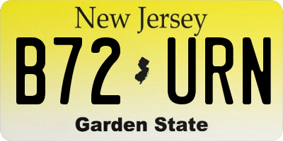 NJ license plate B72URN