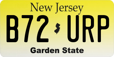 NJ license plate B72URP