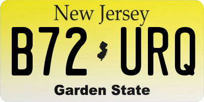 NJ license plate B72URQ
