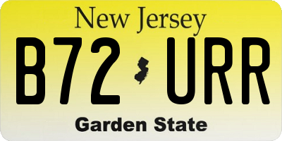 NJ license plate B72URR