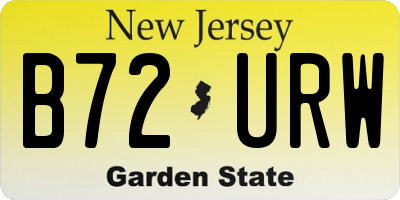 NJ license plate B72URW