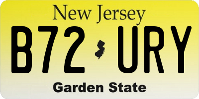 NJ license plate B72URY