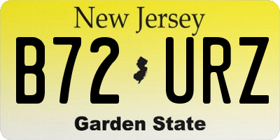 NJ license plate B72URZ