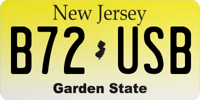 NJ license plate B72USB