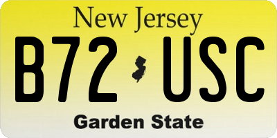 NJ license plate B72USC