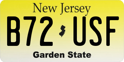 NJ license plate B72USF