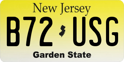 NJ license plate B72USG
