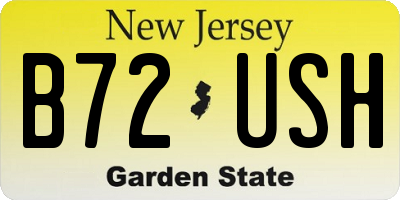 NJ license plate B72USH