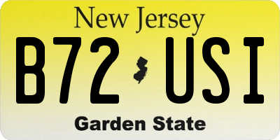 NJ license plate B72USI