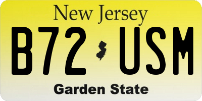 NJ license plate B72USM