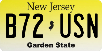NJ license plate B72USN