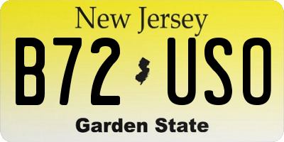 NJ license plate B72USO