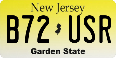 NJ license plate B72USR