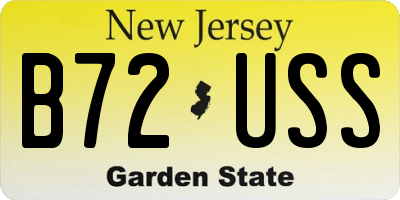 NJ license plate B72USS