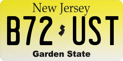 NJ license plate B72UST