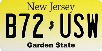NJ license plate B72USW