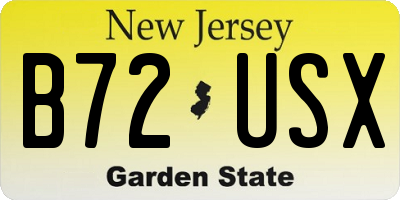 NJ license plate B72USX