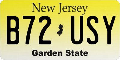 NJ license plate B72USY
