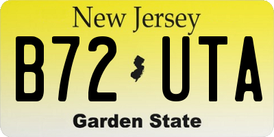 NJ license plate B72UTA