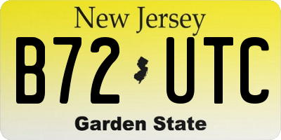 NJ license plate B72UTC