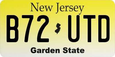 NJ license plate B72UTD